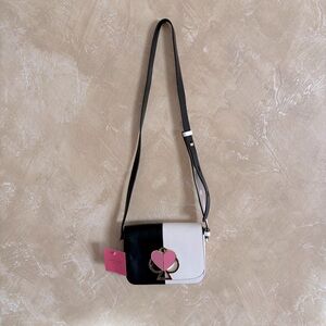 Kate Spade Black and White Heart Crossbody Bag